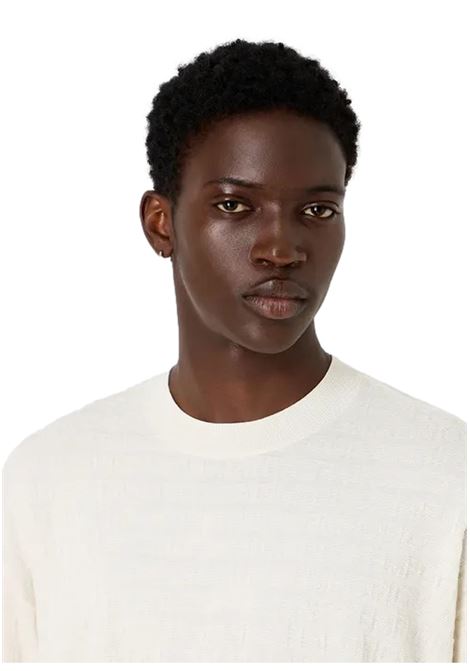 Maglione in cotone jacquard lettering all over EMPORIO ARMANI | Maglie | 3D1MXX 1MQGZ0128